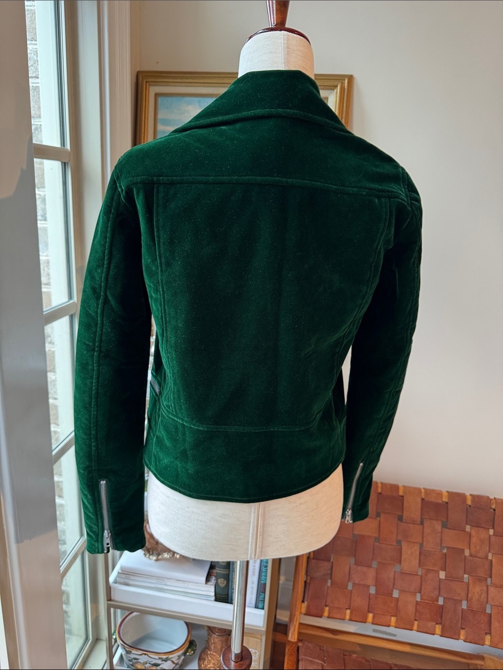 Lulu's Emerald Green Velvet Moto Jacket - Picture 4 of 4